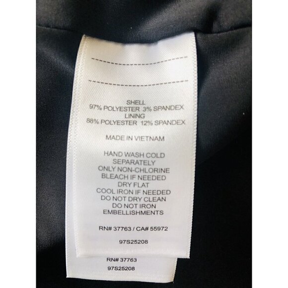 Laundry by Shelli Segal Women's Black Crystal Embellished Midi Dress Size 8 - Picture 8 of 12